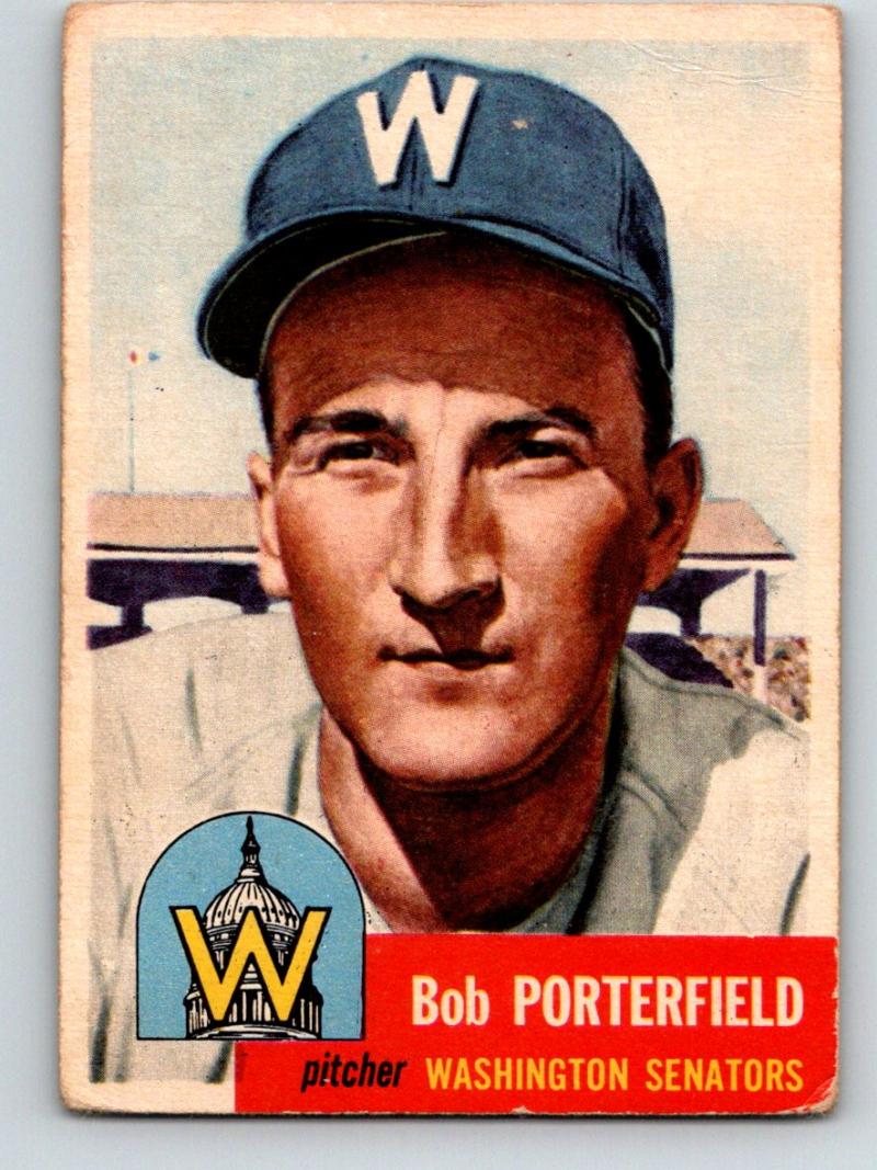 1953 Topps #108 Bob Porterfield DP Vintage Baseball MLB Senators 03776 Image 1