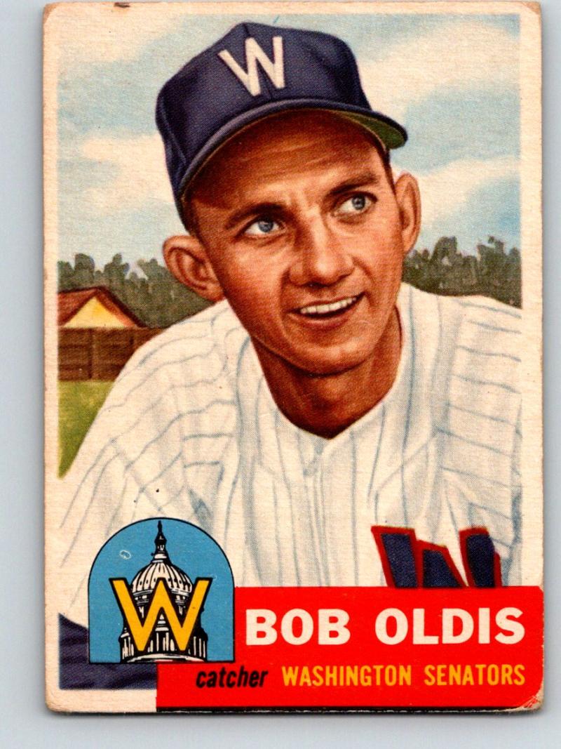 1953 Topps #262 Bob Oldis Vintage Baseball MLB RC Rookie Senators 03781 Image 1