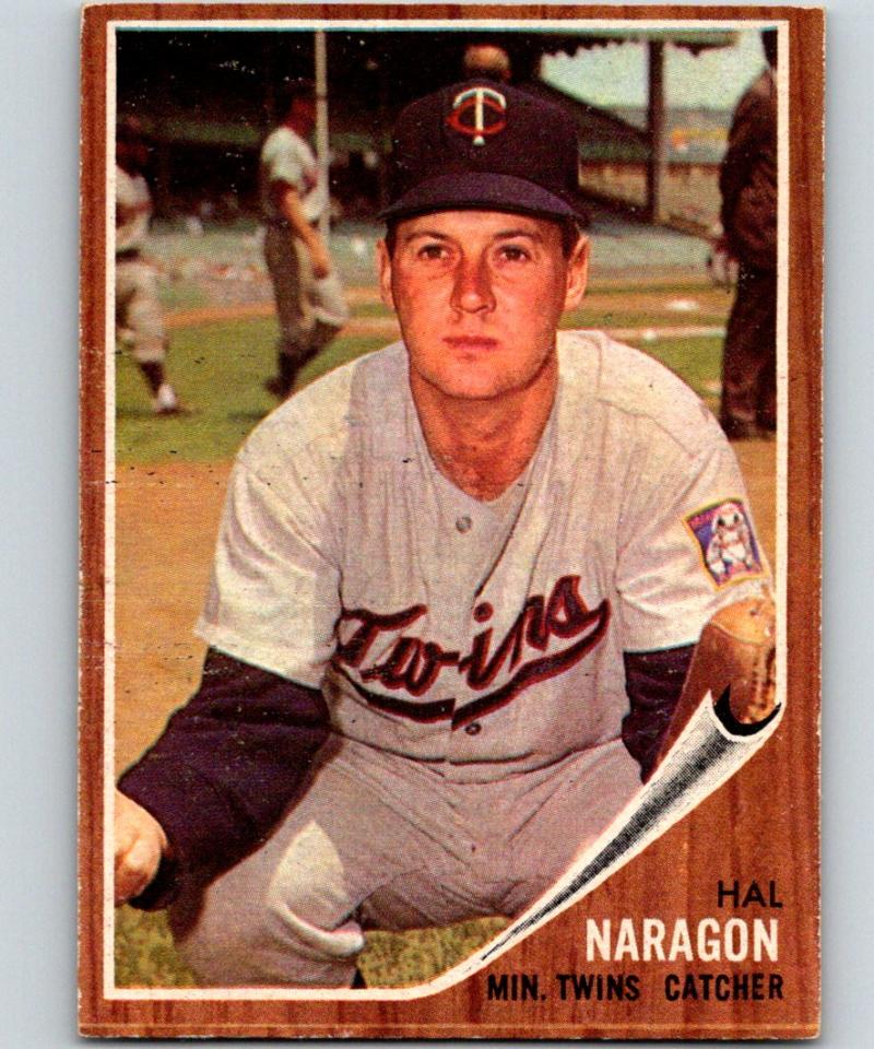 1962 Topps #164 Hal Naragon Vintage Baseball MLB Twins 03789 Image 1