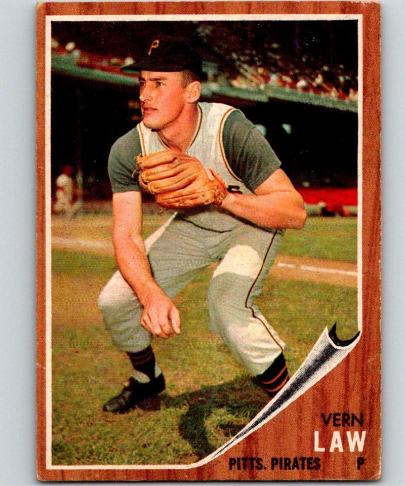 1962 Topps #295 Vern Law Vintage Baseball MLB Pirates 03802 Image 1