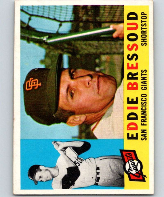 1960 Topps #253 Eddie Bressoud Giants MLB Baseball 3864 Image 1