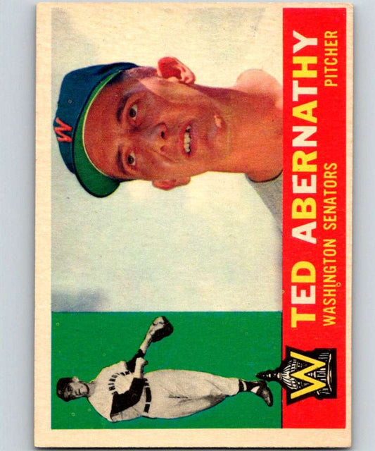 1960 Topps #334 Ted Abernathy Senators MLB Baseball 3880 Image 1