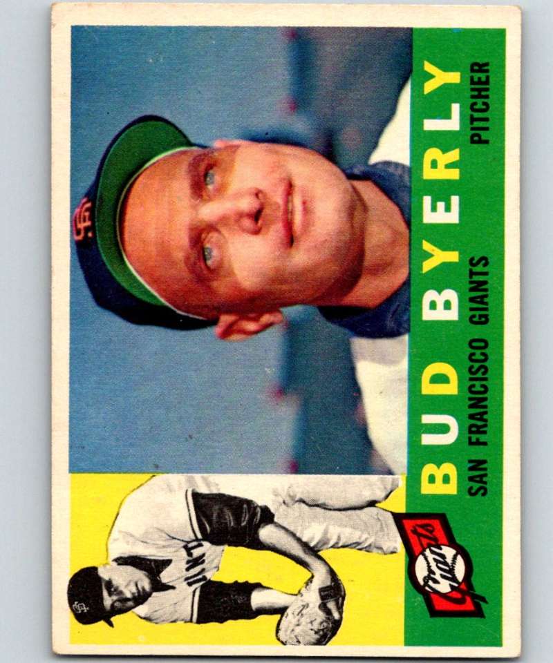 1960 Topps #371 Bud Byerly Giants MLB Baseball 3893 Image 1