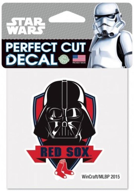 Boston Red Sox VADER Perfect Cut MLB 4"x 4" Star Wars Decal Sticker Image 1