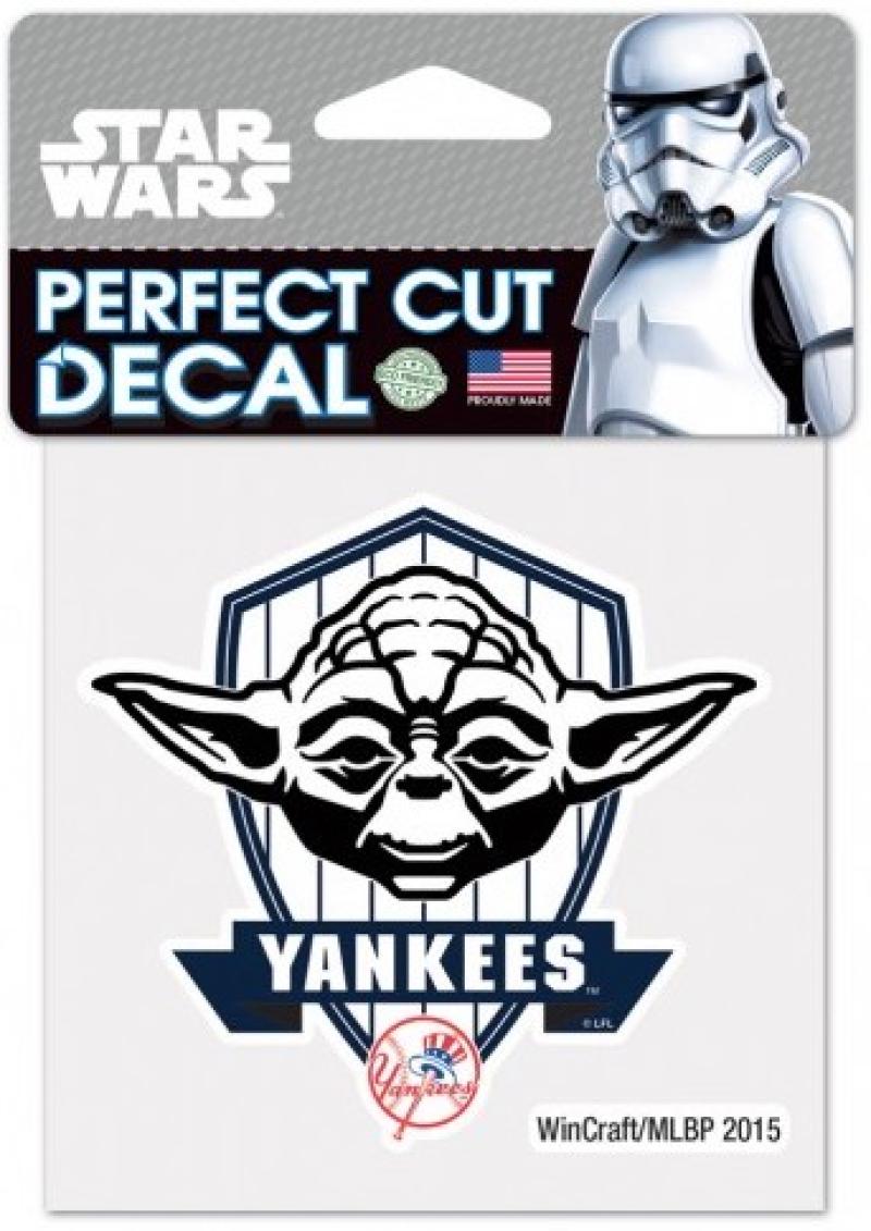 New York Yankees YODA Perfect Cut MLB 4"x 4" Star Wars Decal Sticker