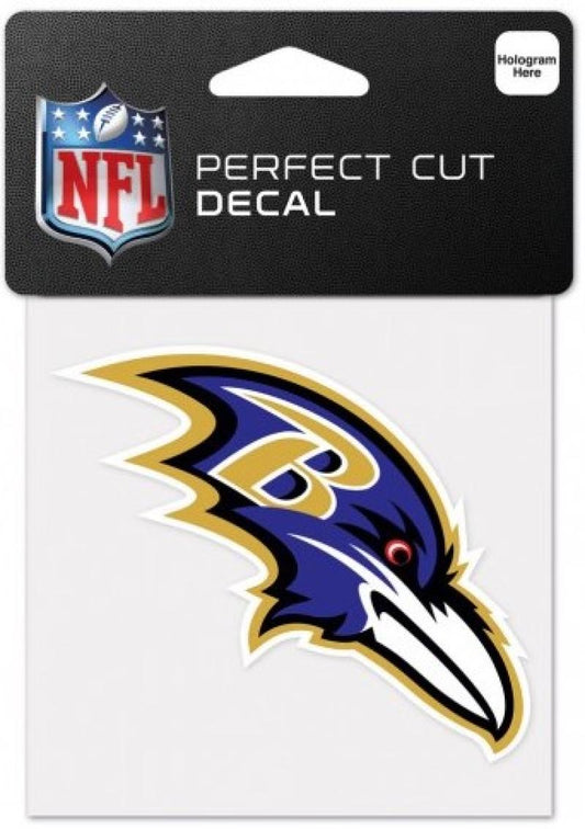 Baltimore Ravens Perfect Cut Colour 4"x4" NFL Licensed Decal Sticker Image 1