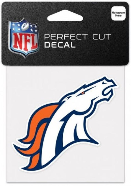 Denver Broncos Perfect Cut Colour 4"x4" NFL Licensed Decal Sticker Image 1