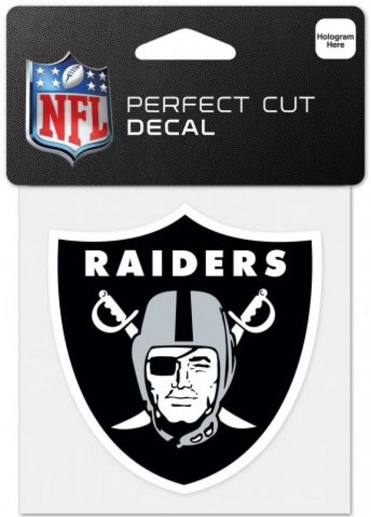 Oakland Raiders Perfect Cut Colour 4"x4" NFL Licensed Decal Sticker Image 1