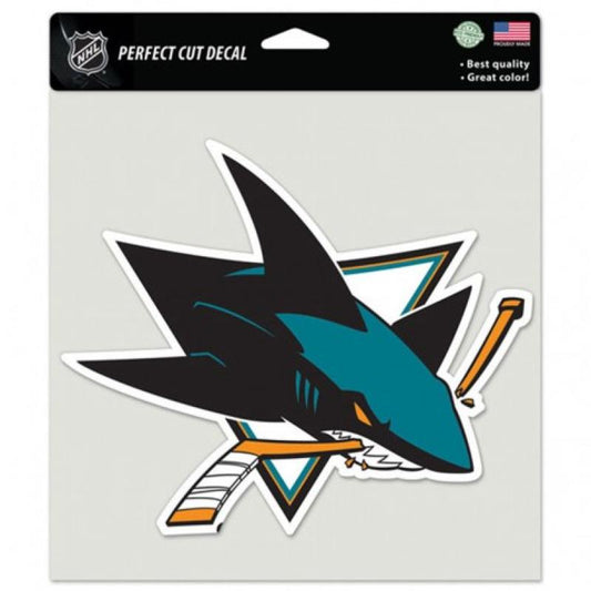 San Jose Sharks Perfect Cut 8"x8" Large Licensed Decal Sticker Image 1
