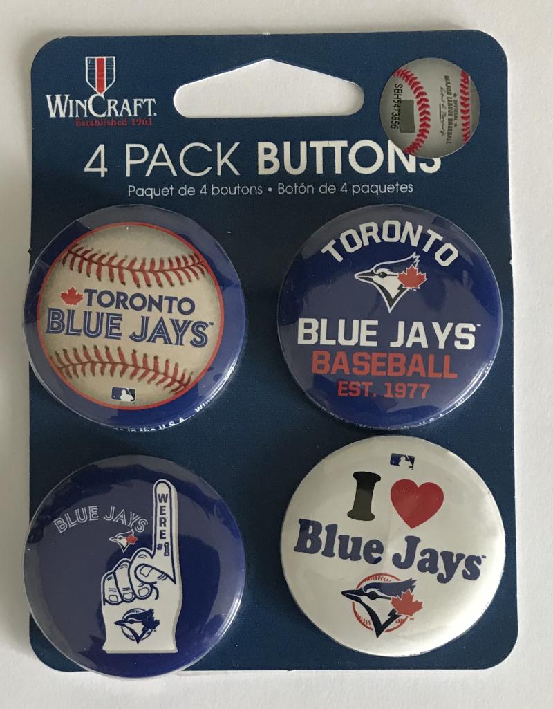 Toronto Blue Jays Wincraft Button 4 Pack 1.25" Round Licensed  Image 1