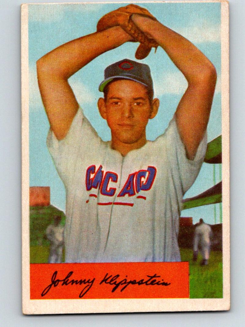 1954 Bowman #29 Johnny Klippstein Baseball Vintage MLB Cubs 03912 Image 1