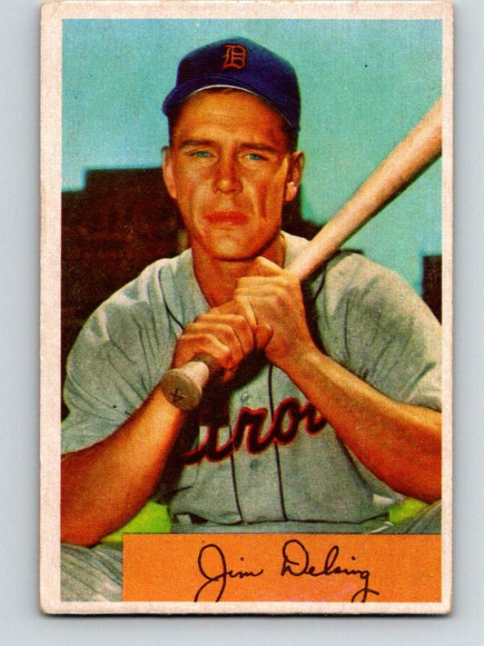 1954 Bowman #55 Jim Delsing Baseball MLB Vintage Tigers 03914