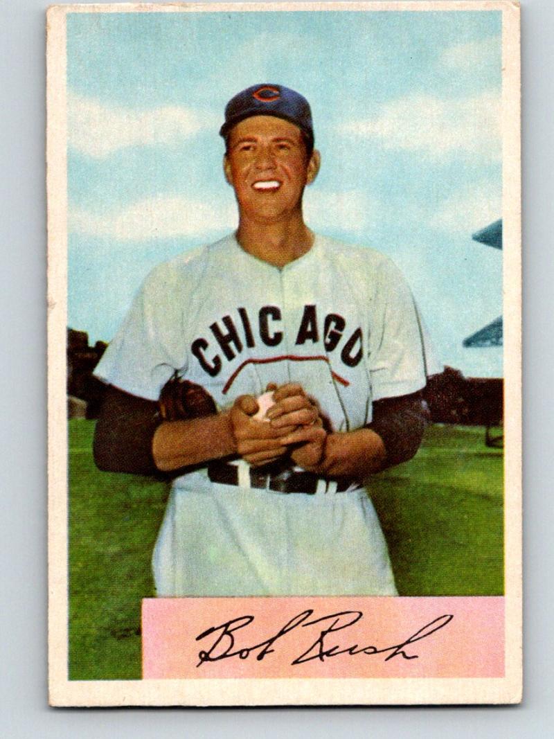 1954 Bowman #77 Bob Rush Baseball MLB Vintage Cubs 03915 Image 1