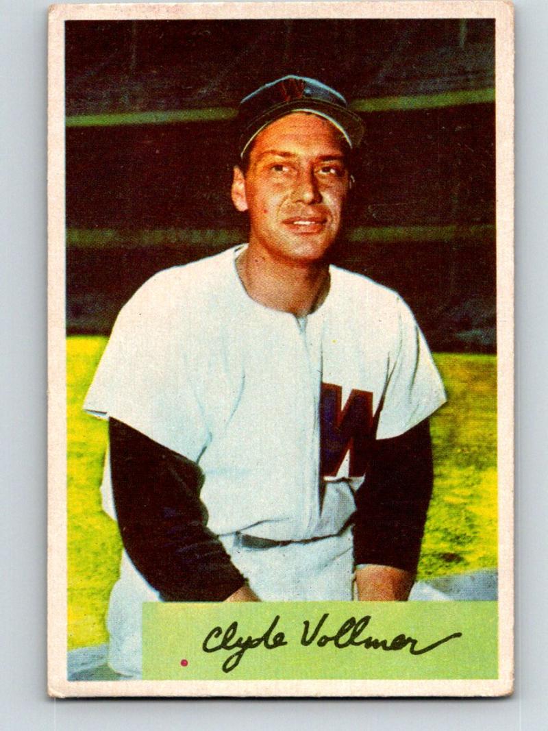 1954 Bowman #136 Clyde Vollmer  Baseball MLB Vintage Senators 03917 Image 1