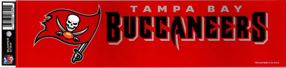 Tampa Bay Buccaneers 3" x 12" Bumper Strip NFL Football Sticker Decal