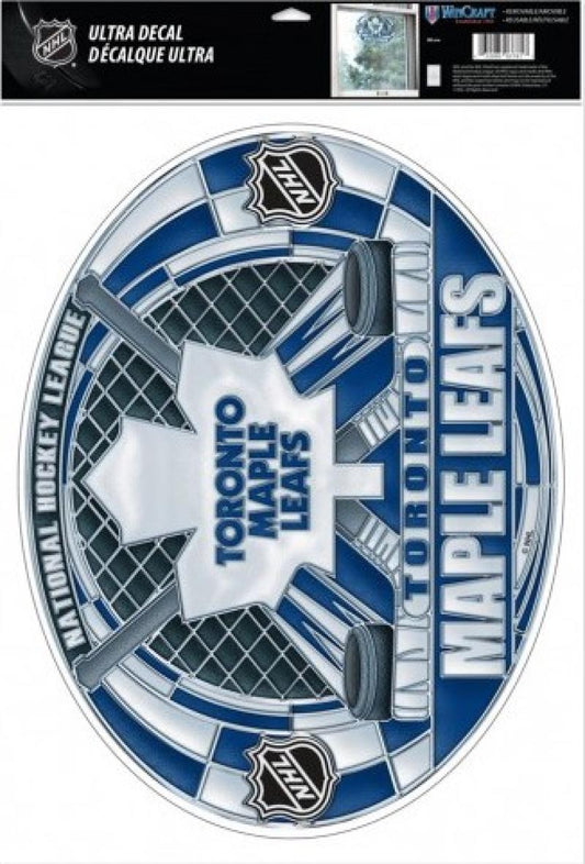 Toronto Maple Leafs Multi-Use Stained Glass Decal 11"x17" - Reusable Image 1