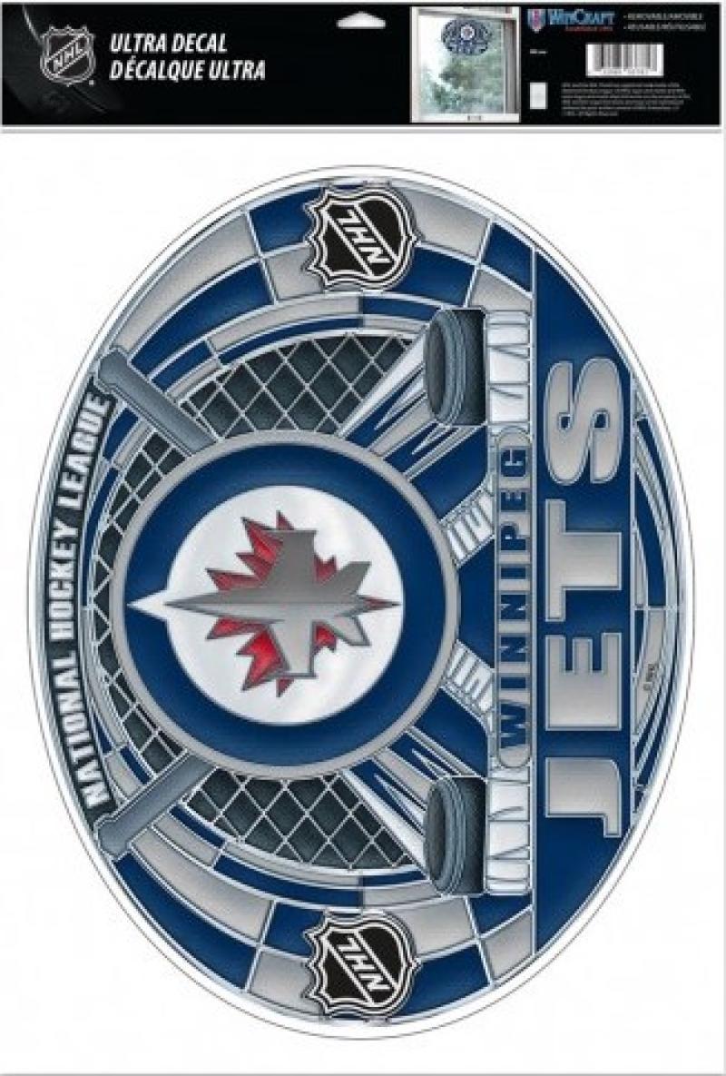 Winnipeg Jets Multi-Use Stained Glass Decal 11"x17" - Reusable Image 1