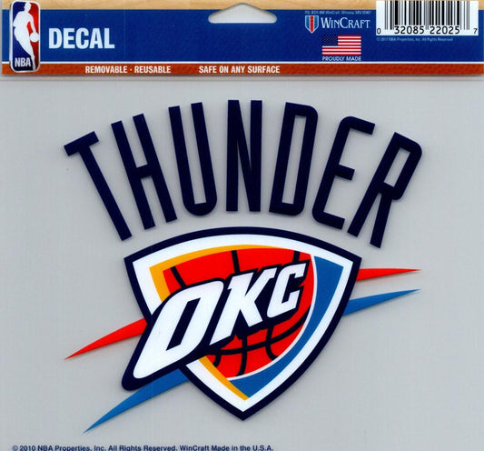 Oklahoma City Thunder Multi-Use Decal Sticker NBA 5"x6" Basketball Image 1
