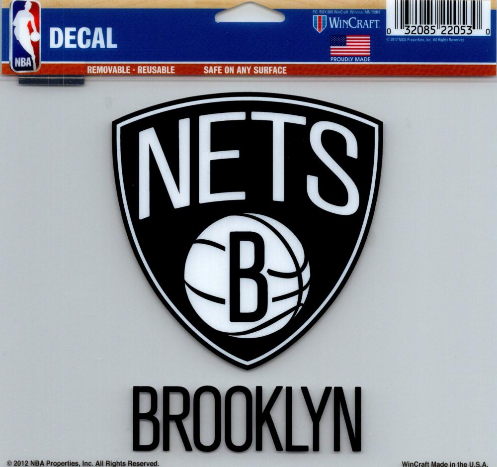 Brooklyn Nets Multi-Use Decal Sticker NBA 5"x6" Basketball Image 1