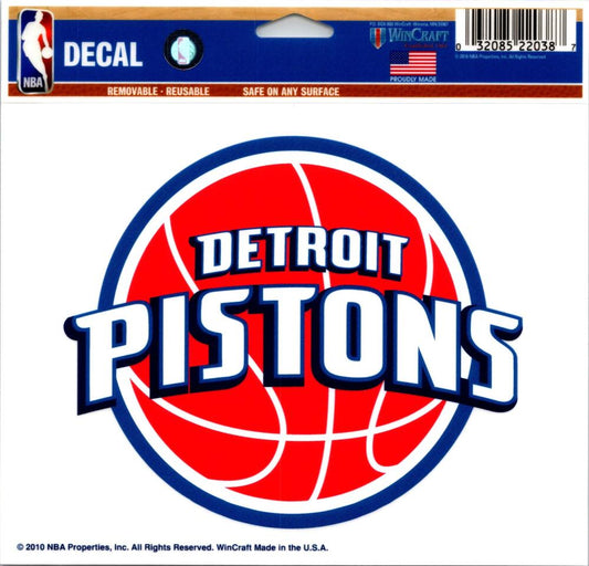 Detroit Pistons Multi-Use Decal Sticker NBA 5"x6" Basketball Image 1