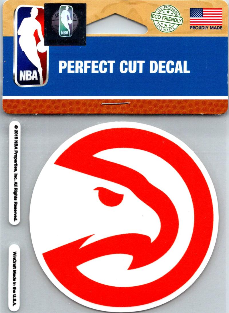 (HCW) Atlanta Hawks Perfect Cut Colour 4"x4" NBA Licensed Decal Sticker Image 1