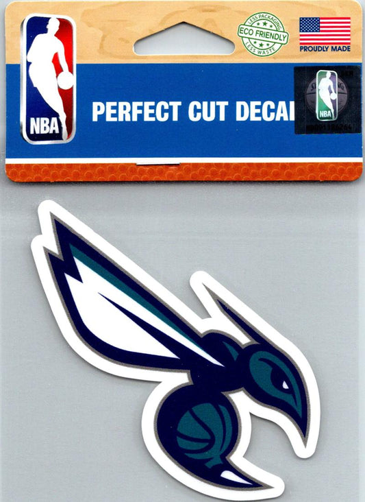 (HCW) Charlotte Hornets Perfect Cut Colour 4"x4" NBA Licensed Decal Sticker Image 1