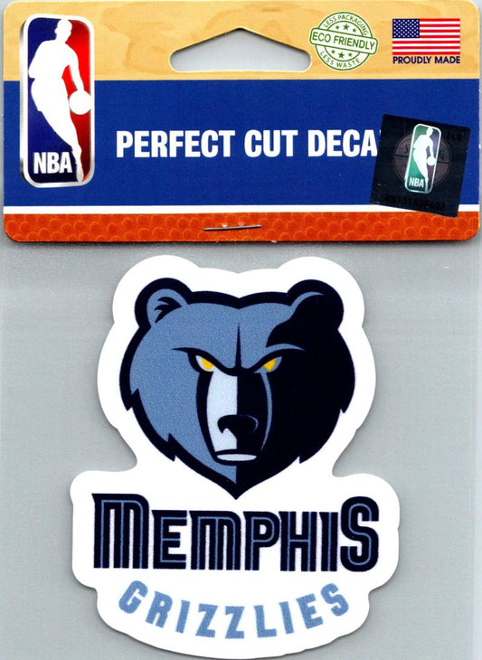 (HCW) Memphis Grizzlies Perfect Cut Colour 4"x4" NBA Licensed Decal Sticker Image 1
