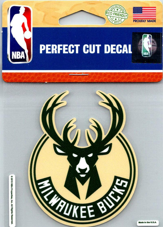 (HCW) Milwaukee Bucks Perfect Cut Colour 4"x4" NBA Licensed Decal Sticker Image 1