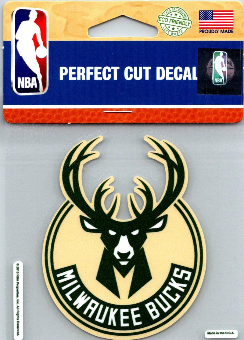 (HCW) Milwaukee Bucks Perfect Cut Colour 4"x4" NBA Licensed Decal Sticker Image 1