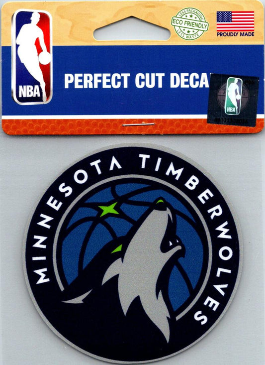 (HCW) Minnesota Timberwolves Perfect Cut Colour 4"x4" NBA Licensed Decal Sticker Image 1