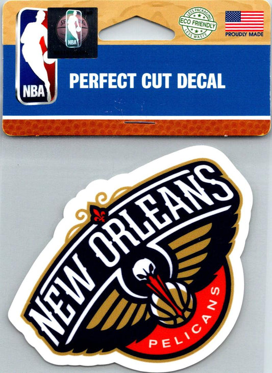 (HCW) New Orleans Pelicans Perfect Cut Colour 4"x4" NBA Licensed Decal Sticker Image 1