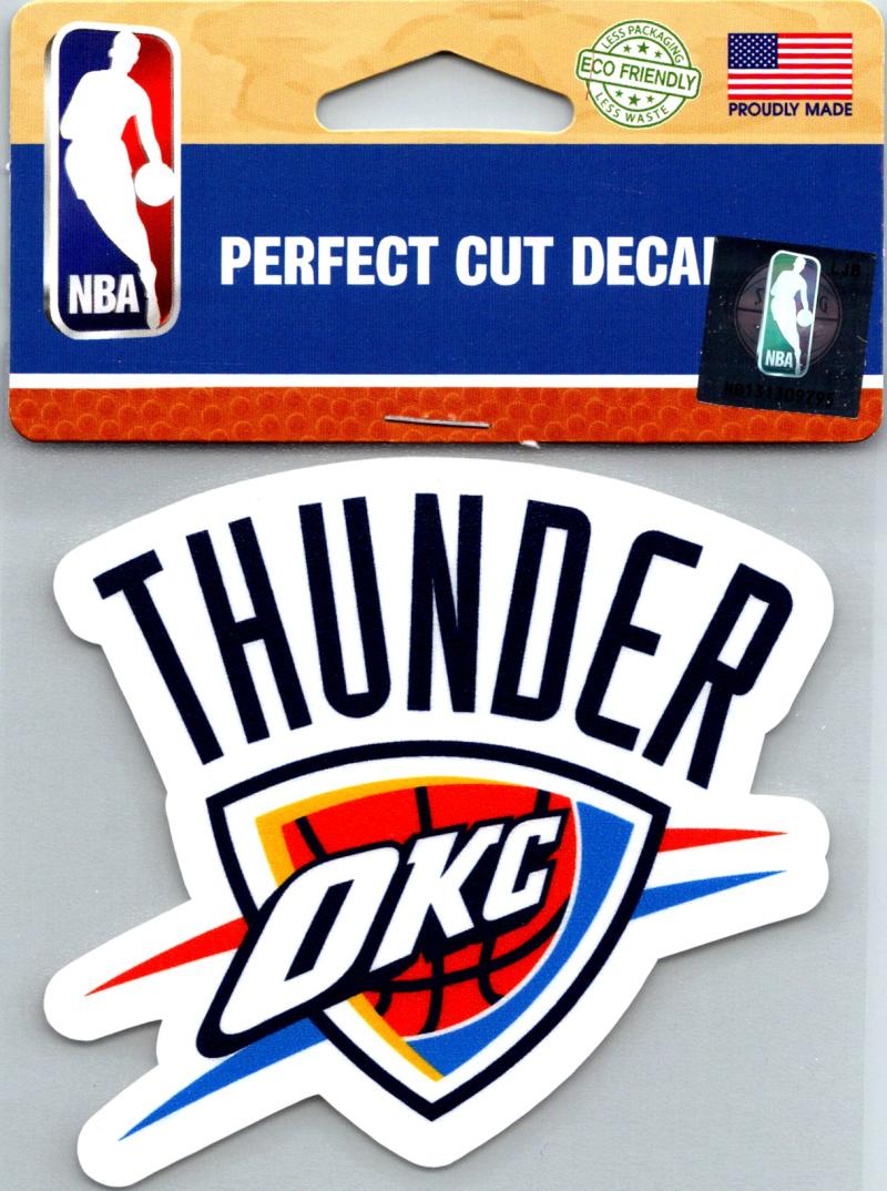 (HCW) Oklahoma City Thunder Perfect Cut Colour 4"x4" NBA Licensed Decal Sticker Image 1