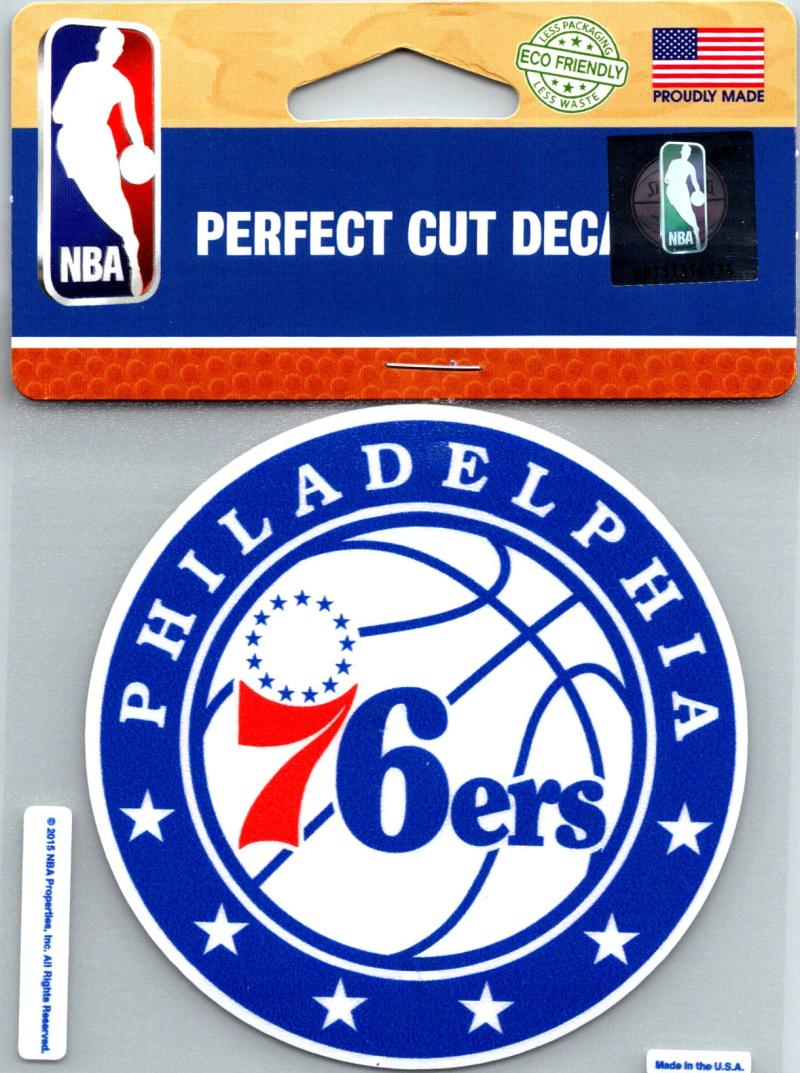 (HCW) Philadelphia 76ers Perfect Cut Colour 4"x4" NBA Licensed Decal Sticker Image 1