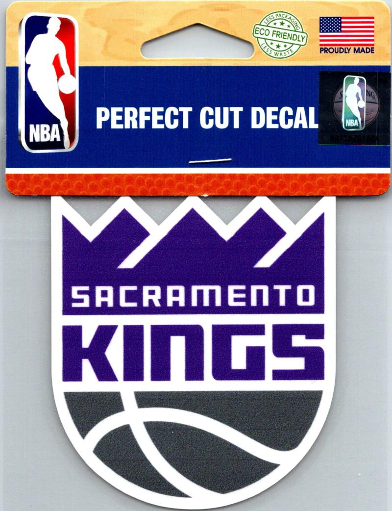 (HCW) Sacramento Kings Perfect Cut Colour 4"x4" NBA Licensed Decal Sticker Image 1