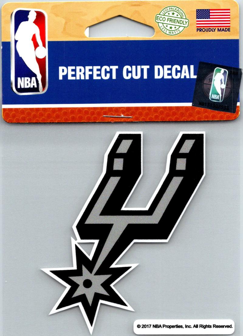 (HCW) San Antonio Spurs Perfect Cut Colour 4"x4" NBA Licensed Decal Sticker Image 1