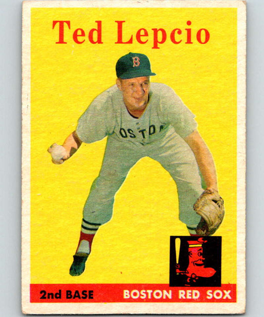 1958 Topps #29 Ted Lepcio Red Sox UER Baseball 3937 Image 1