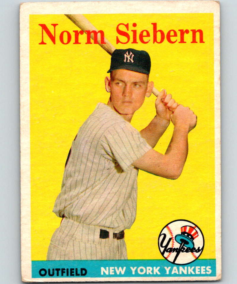 1958 Topps #54 Norm Siebern RC Rookie  UER Baseball 3938 Image 1