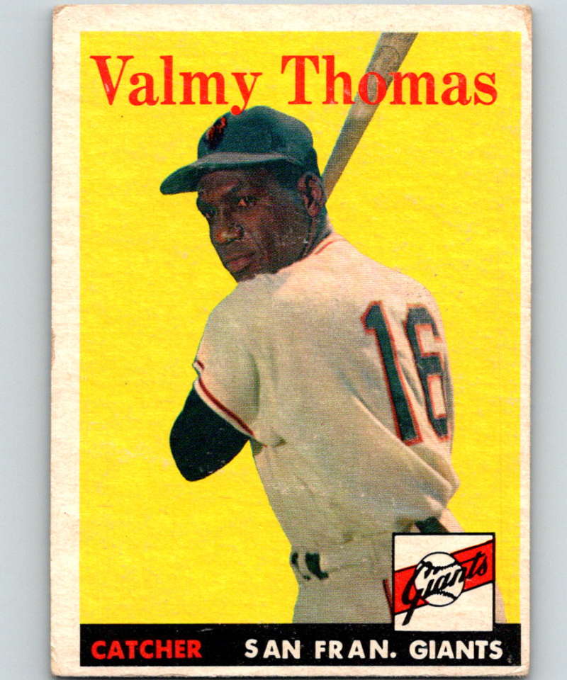 1958 Topps #86 Valmy Thomas RC Rookie Giants Baseball 3944 Image 1