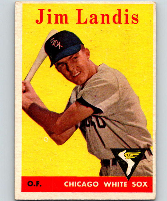 1958 Topps #108a Jim Landis White Sox Baseball 3948 Image 1