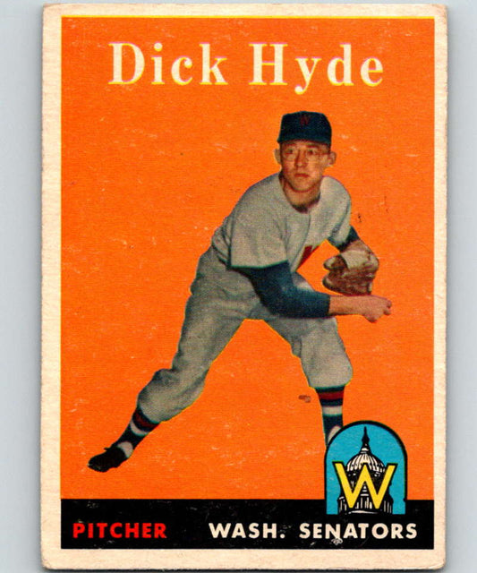 1958 Topps #156 Dick Hyde Senators UER Baseball 3952 Image 1