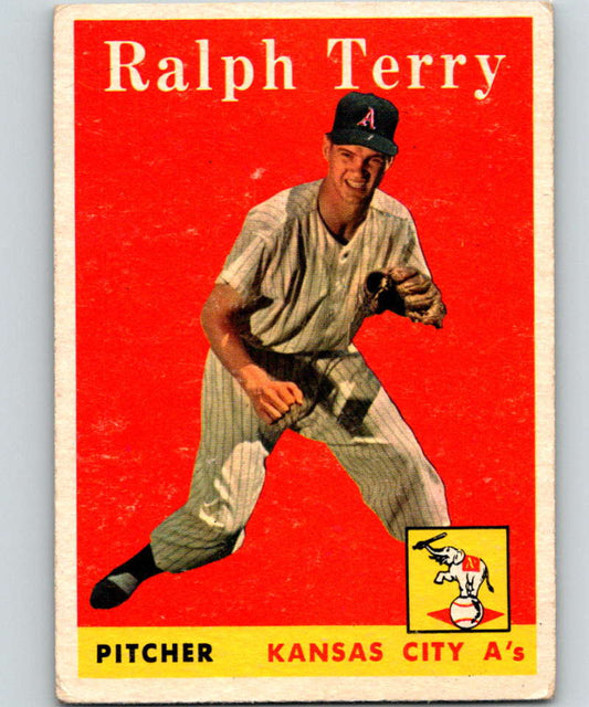 1958 Topps #169 Ralph Terry Athletics UER Baseball 3955