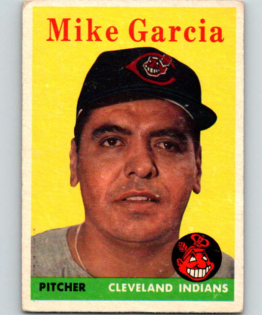 1958 Topps #196 Mike Garcia Indians Baseball 3961 Image 1