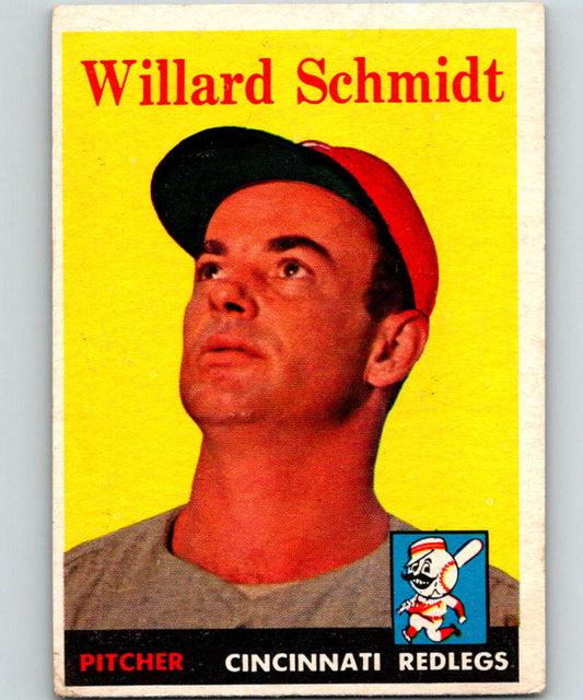 1958 Topps #214 Willard Schmidt Reds Baseball 3967 Image 1