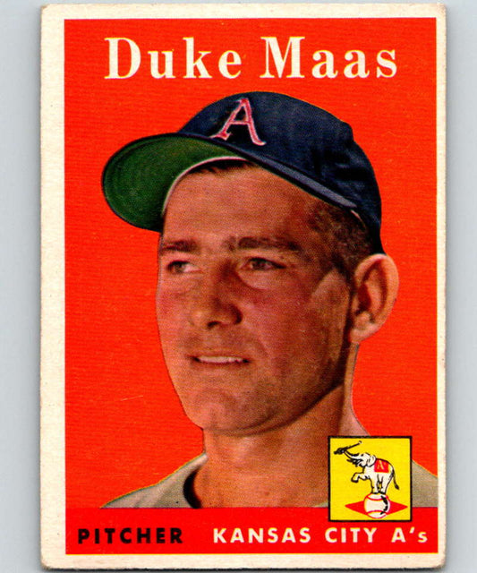 1958 Topps #228 Duke Maas Athletics Baseball 3971 Image 1