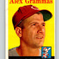 1958 Topps #254 Alex Grammas Reds UER Baseball 3977