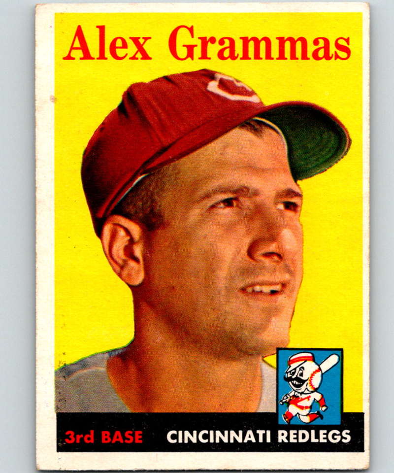 1958 Topps #254 Alex Grammas Reds UER Baseball 3977