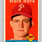 1958 Topps #278 Mack Burk Phillies Baseball 3984 Image 1