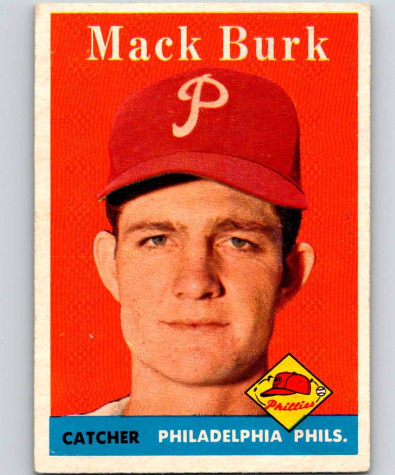 1958 Topps #278 Mack Burk Phillies Baseball 3984 Image 1