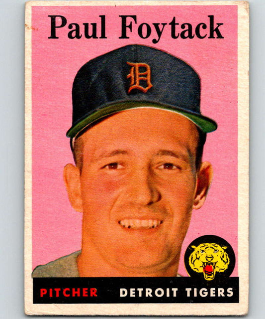 1958 Topps #282 Paul Foytack Tigers Baseball 3987 Image 1