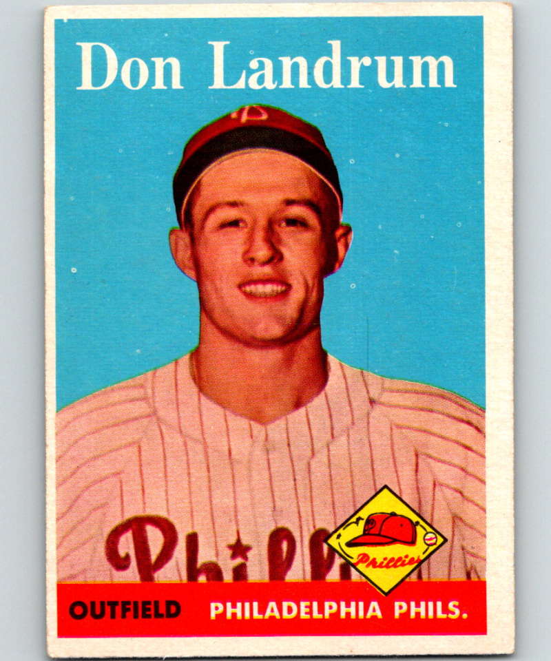 1958 Topps #291 Don Landrum RC Rookie Phillies Baseball 3989 Image 1